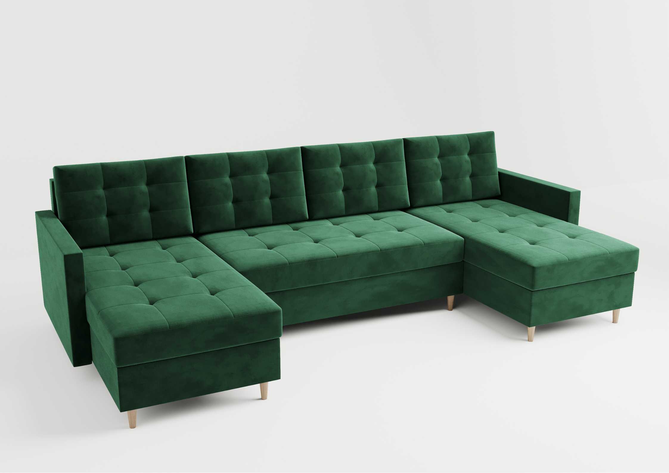 Zielony narożnik pikowany w kształcie podkowy